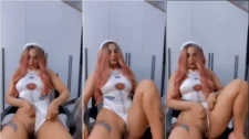 Taty Silva in the bikini chair with very fleshy pussy